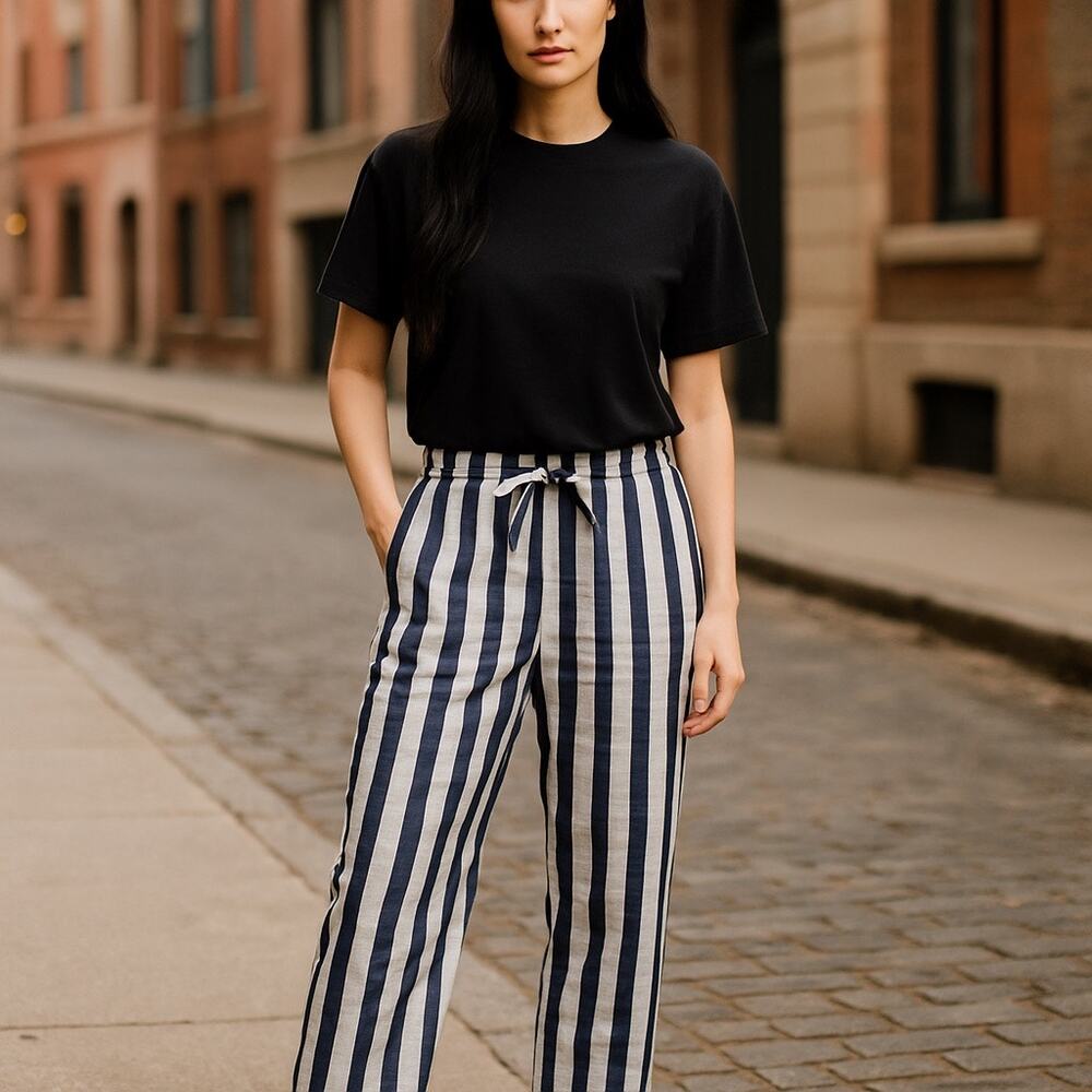 Linen strips summer women’s pants size PXL. New